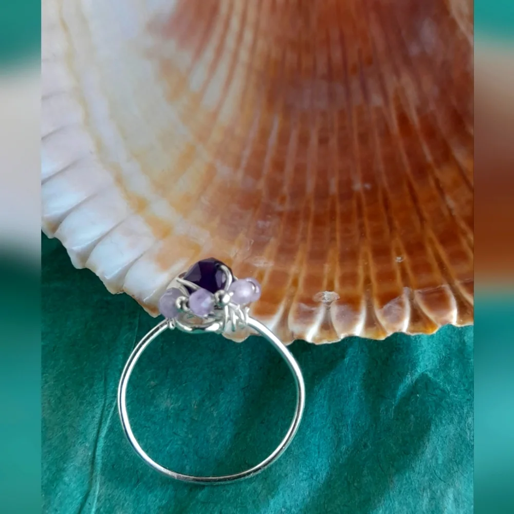 Amethyst Ring Sterling Silver - Picture 12 of 14